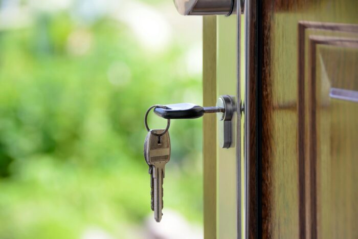 Keys in door Keys in door